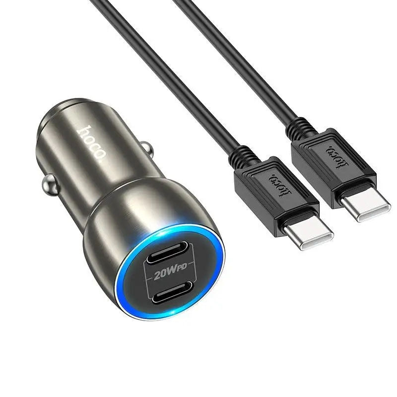 (40W) Dual USB-C / Type C Ports Fast Charging Car Charger Adapter (40W) Dual USB-C / Type C Ports Fast Charging Car Charger Adapter